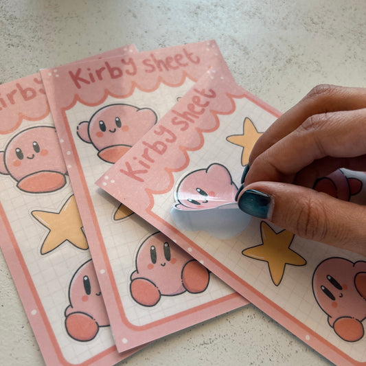 Kirby sticker sheet