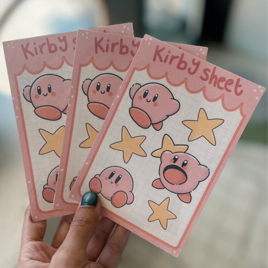 Kirby sticker sheet